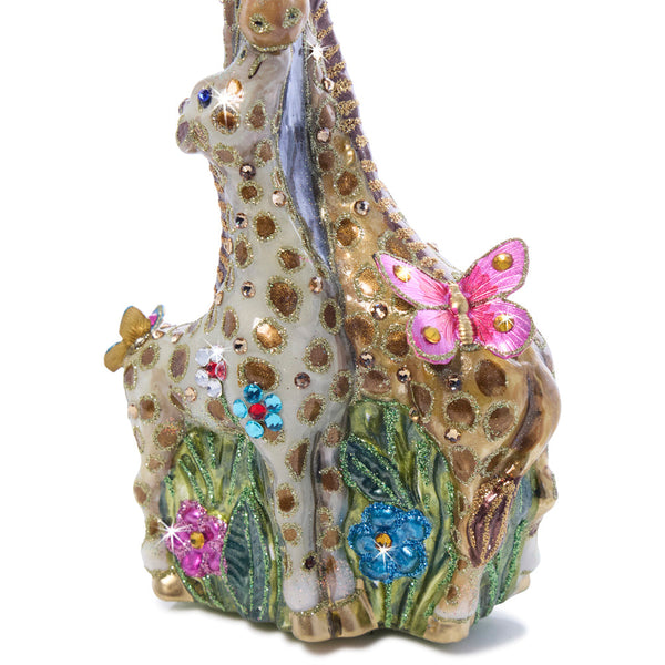Load image into Gallery viewer, Jay Strongwater Mom and Baby Giraffe Glass Ornament