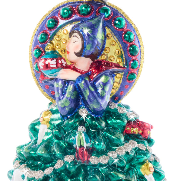 Load image into Gallery viewer, Jay Strongwater Nouveau Christmas Glass Ornament