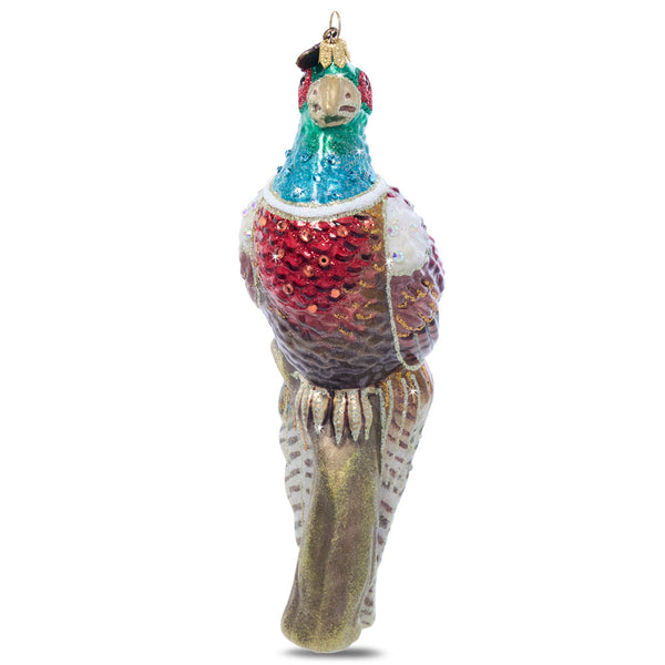 Load image into Gallery viewer, Jay Strongwater Pheasant Glass Ornament