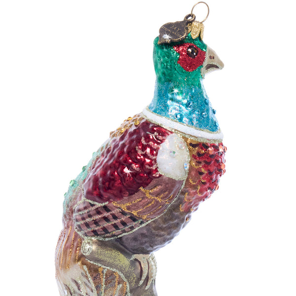 Load image into Gallery viewer, Jay Strongwater Pheasant Glass Ornament
