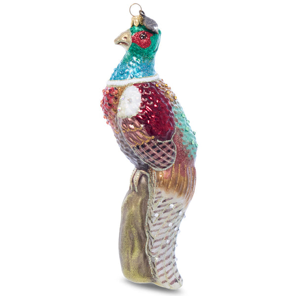 Load image into Gallery viewer, Jay Strongwater Pheasant Glass Ornament