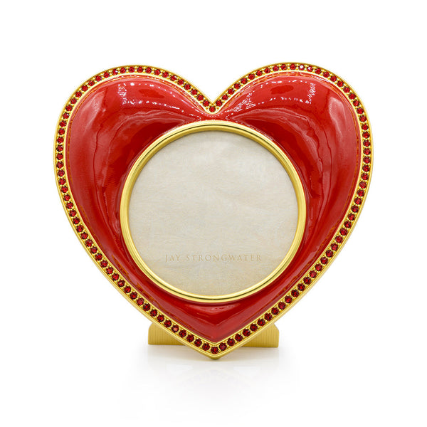 Load image into Gallery viewer, Jay Strongwater Chantal Heart Frame - Ruby