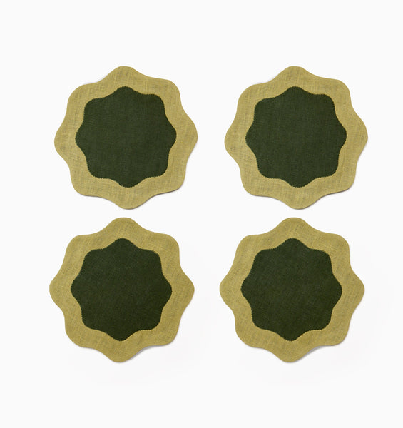 Load image into Gallery viewer, Sferra Ondulato - Forest/Celadon - Set of 6 - Cocktail Napkins