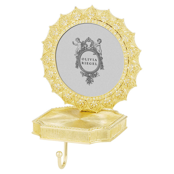 Load image into Gallery viewer, Olivia Riegel Gold Windsor Round Frame Stocking Holder
