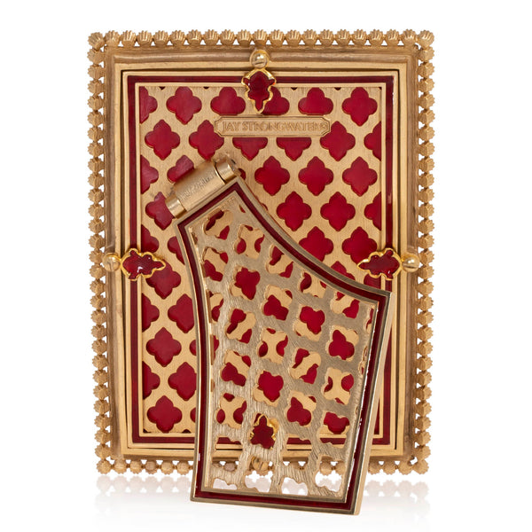 Load image into Gallery viewer, Jay Strongwater Lorraine Stone Edge 4" x 6" Picture Frame - Ruby