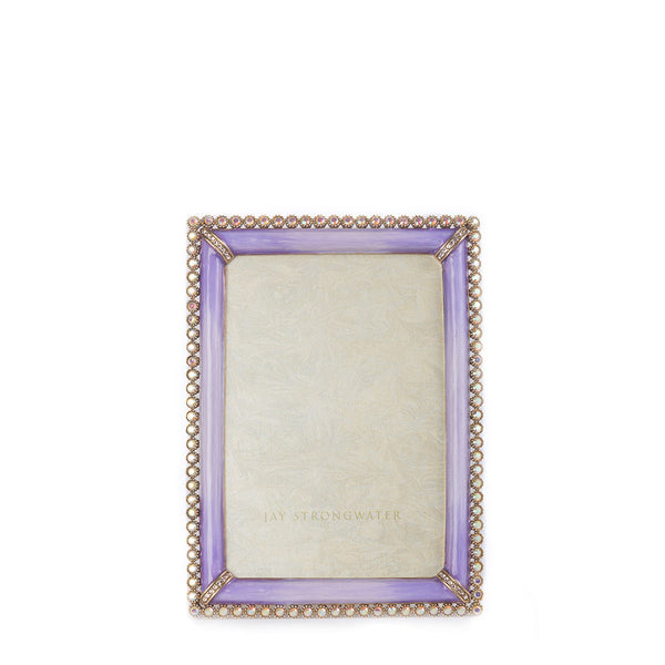Load image into Gallery viewer, Jay Strongwater Lorraine Stone Edge 4" x 6" Picture Frame - Lavender