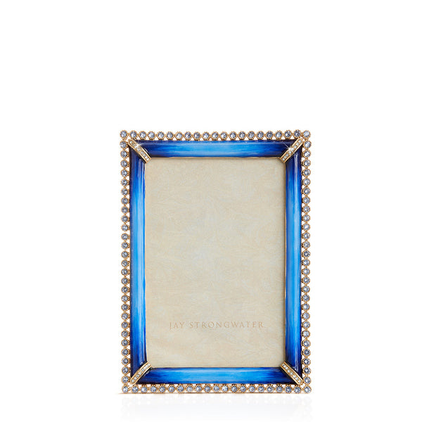 Load image into Gallery viewer, Jay Strongwater Lorraine Stone Edge 4" x 6" Picture Frame - Lapis