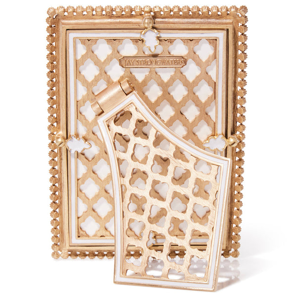 Load image into Gallery viewer, Jay Strongwater Lorraine Stone Edge 4" x 6" Frame - Boudoir