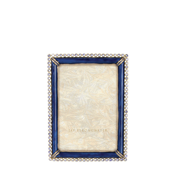 Load image into Gallery viewer, Jay Strongwater Lorraine Stone Edge 4" x 6" Picture Frame - Delft Garden