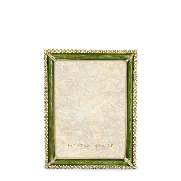 Load image into Gallery viewer, Jay Strongwater Lucas Stone Edge 5" x 7" Picture Frame - Leaf Green