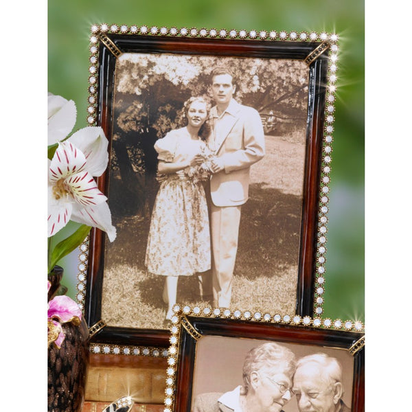 Load image into Gallery viewer, Jay Strongwater Lucas Stone Edge 5" x 7" Picture Frame - Safari