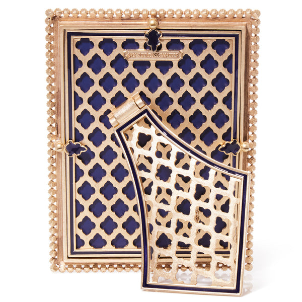 Load image into Gallery viewer, Jay Strongwater Lucas Stone Edge 5" x 7" Picture Frame - Delft Garden