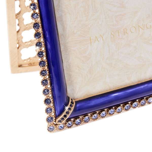Load image into Gallery viewer, Jay Strongwater Lucas Stone Edge 5" x 7" Picture Frame - Delft Garden
