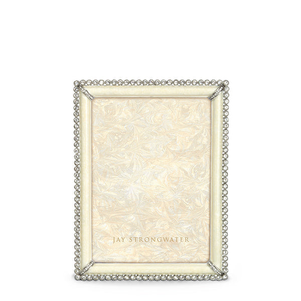 Load image into Gallery viewer, Jay Strongwater Lucas Stone Edge 5" x 7" Picture Frame - Crystal Pearl