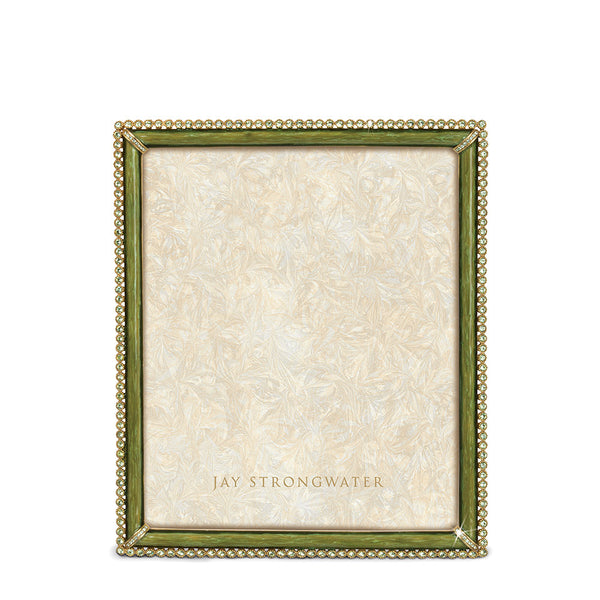Load image into Gallery viewer, Jay Strongwater Laetitia Stone Edge 8" x 10" Picture Frame - Leaf Green