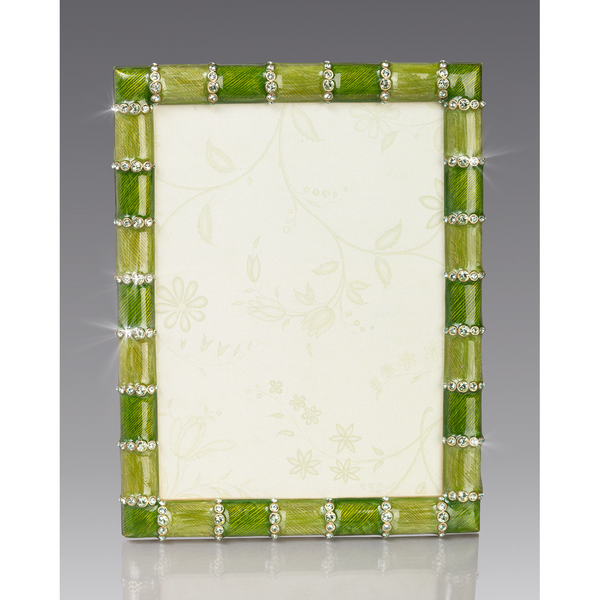 Load image into Gallery viewer, Jay Strongwater Pierce Striped 5 x 7 Frame - Leaf Green