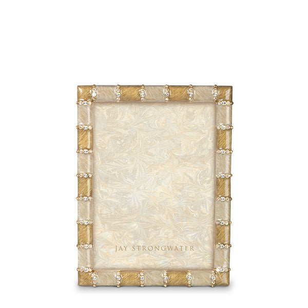 Load image into Gallery viewer, Jay Strongwater Pierce Striped 5 x 7 Frame - Golden