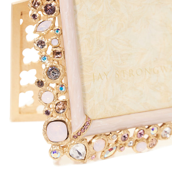 Load image into Gallery viewer, Jay Strongwater Emery Bejeweled 4" x 6" Frame - Baby Pink
