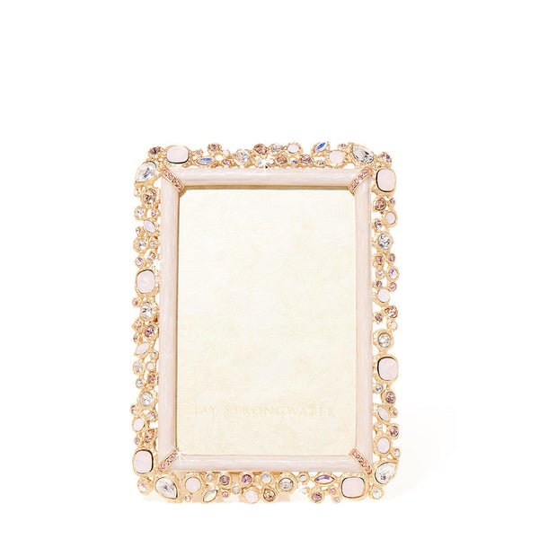 Load image into Gallery viewer, Jay Strongwater Emery Bejeweled 4" x 6" Frame - Baby Pink