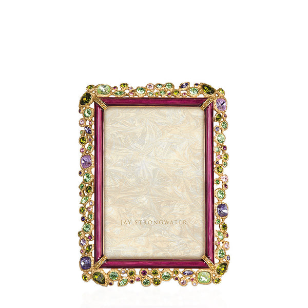 Load image into Gallery viewer, Jay Strongwater Emery Bejeweled 4" x 6" Picture Frame - Bouquet