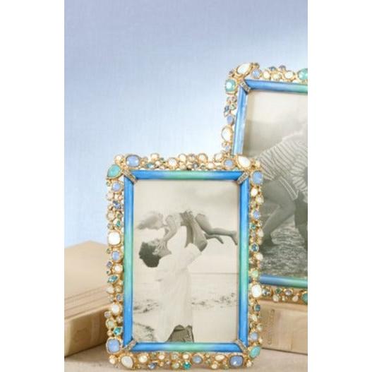 Load image into Gallery viewer, Jay Strongwater Leslie Bejeweled 5" x 7" Picture Frame - Oceana