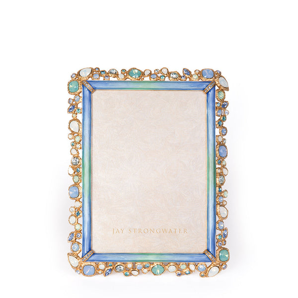Load image into Gallery viewer, Jay Strongwater Leslie Bejeweled 5" x 7" Picture Frame - Oceana