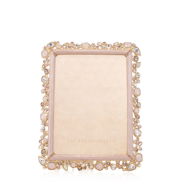 Load image into Gallery viewer, Jay Strongwater Leslie Bejeweled 5" x 7" Picture Frame - Baby Pink