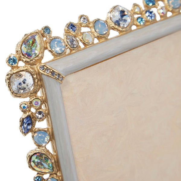 Load image into Gallery viewer, Jay Strongwater Leslie Bejeweled 5" x 7" Picture Frame - Baby Blue