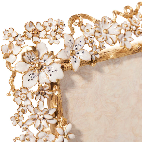 Load image into Gallery viewer, Jay Strongwater Ophelia 5" x 7" Frame - White Opal