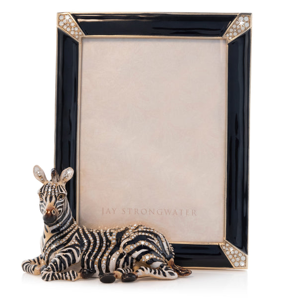 Load image into Gallery viewer, Jay Strongwater Benton Zebra 5 x 7 Frame - Jungle