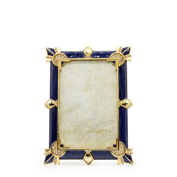 Load image into Gallery viewer, Jay Strongwater Ruth 4" x 6" Art Deco Frame - Delft Garden