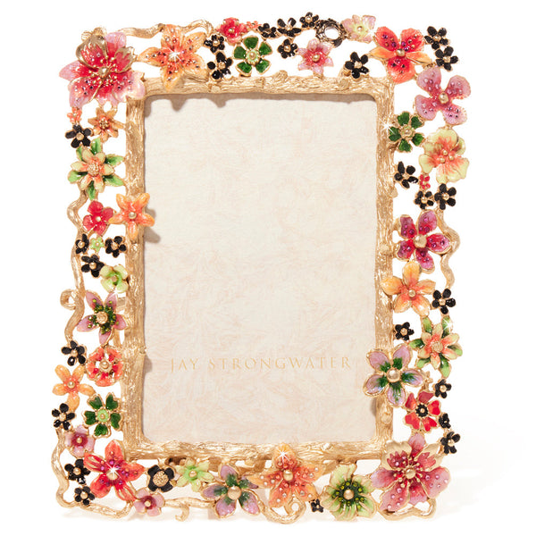 Load image into Gallery viewer, Jay Strongwater Leartes 4" x 6" Frame - Night Bloom