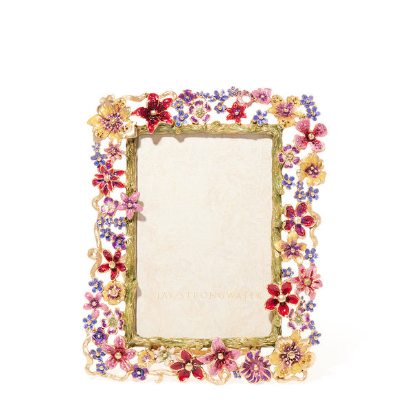 Load image into Gallery viewer, Jay Strongwater Leartes 4" x 6" Frame - Bouquet