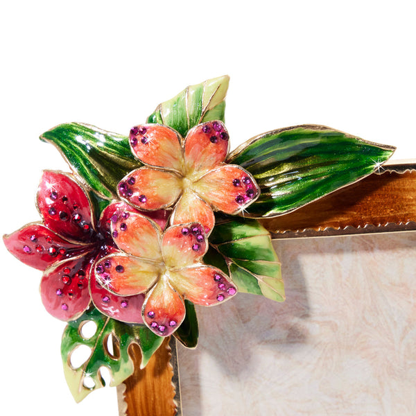 Load image into Gallery viewer, Jay Strongwater Tropical Flower Frame 3" x 4"