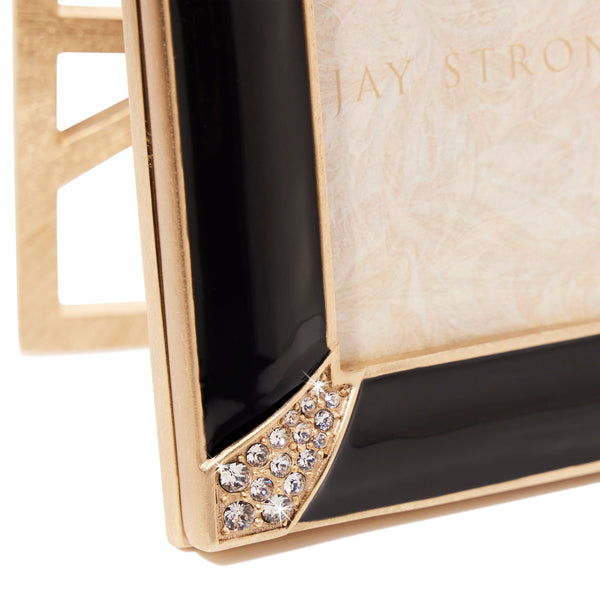Load image into Gallery viewer, Jay Strongwater 4" x 6" Lavinia Frame - Black Onyx