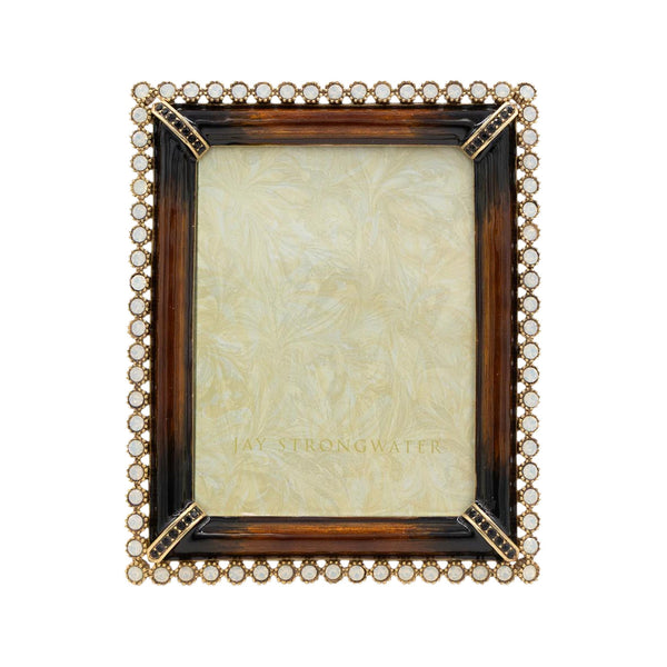 Load image into Gallery viewer, Jay Strongwater Emilia Stone Edge 3" x 4" Picture Frame - Safari Brown
