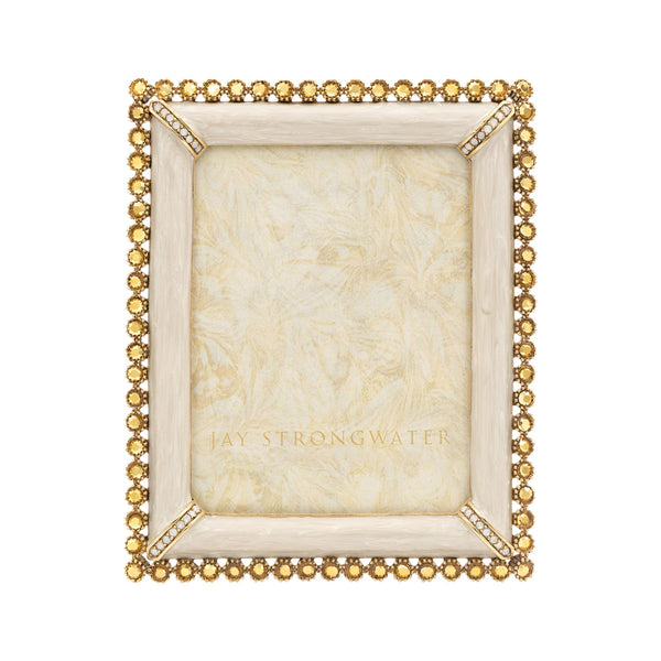 Load image into Gallery viewer, Jay Strongwater Lucas Stone Edge 5" x 7" Picture Frame - Gold Clear Stone