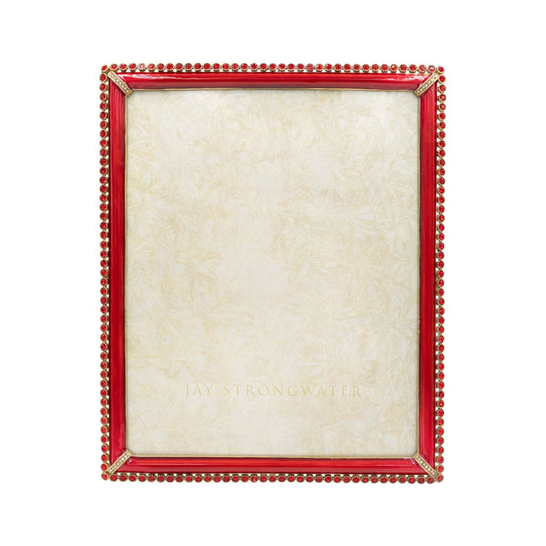 Load image into Gallery viewer, Jay Strongwater Laetitia Stone Edge 8" x 10" Picture Frame - Ruby