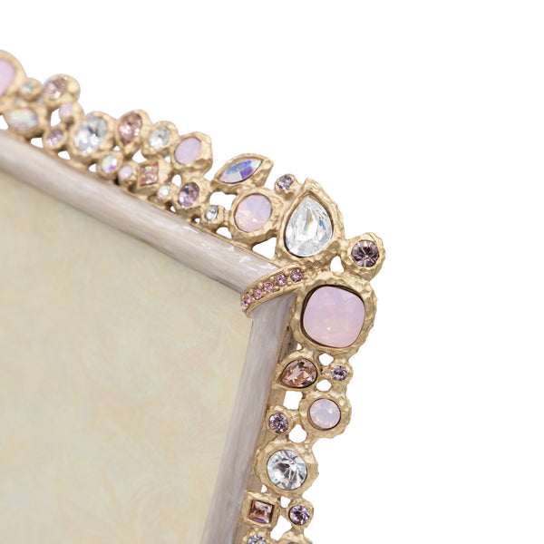 Load image into Gallery viewer, Jay Strongwater Emery Bejeweled 4" x 6" Picture Frame - Baby Pink