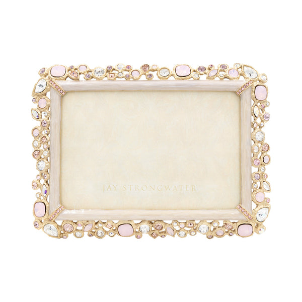Load image into Gallery viewer, Jay Strongwater Emery Bejeweled 4" x 6" Picture Frame - Baby Pink
