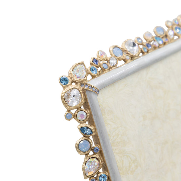 Load image into Gallery viewer, Jay Strongwater Theo Bejeweled 8" x 10" Picture Frame - Baby Blue