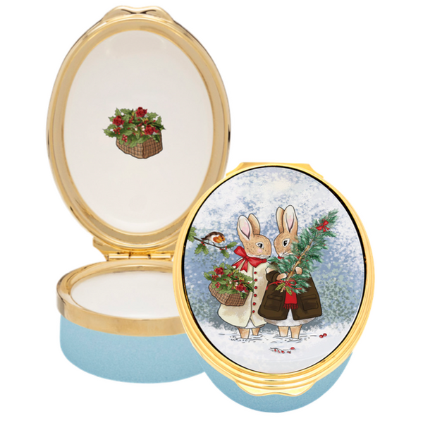 Load image into Gallery viewer, Halcyon Days Friendship at Christmas Enamel Box