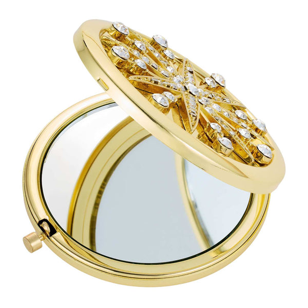Load image into Gallery viewer, Olivia Riegel Gold Starburst Compact Mirror