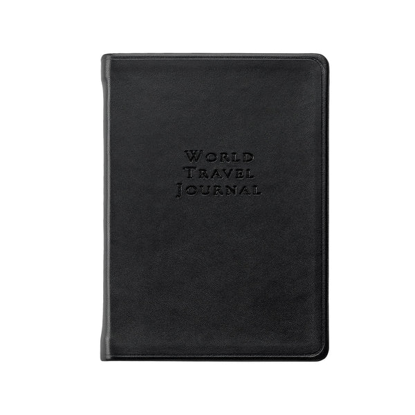 Load image into Gallery viewer, Graphic Image World Travel Journal - Leather Book - Black