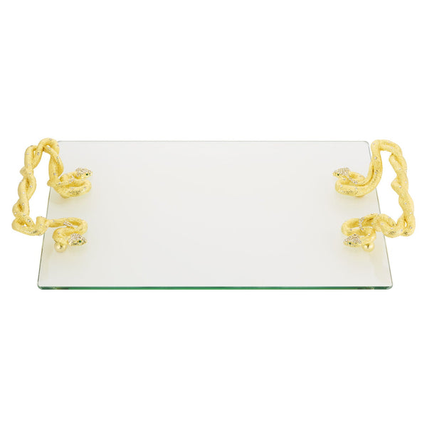 Load image into Gallery viewer, Olivia Riegel Gold Serpentina Glass Tray