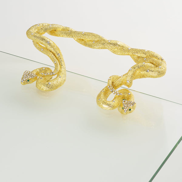 Load image into Gallery viewer, Olivia Riegel Gold Serpentina Glass Tray