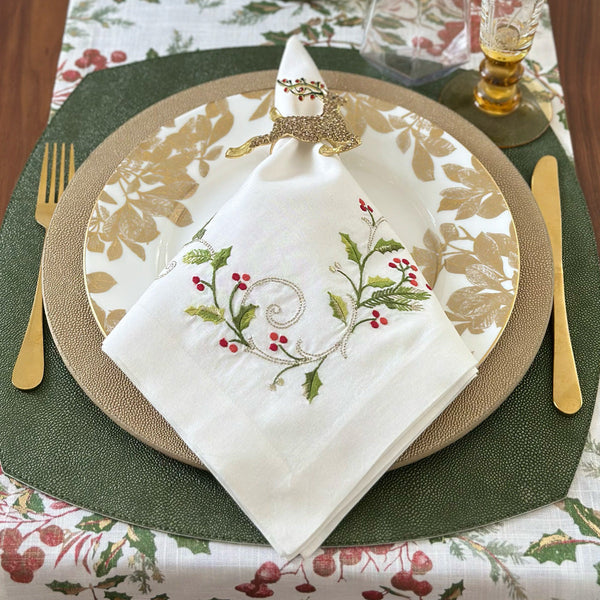Load image into Gallery viewer, Bodrum Linens Winterberry Napkin - Linen Napkins - Set of 4
