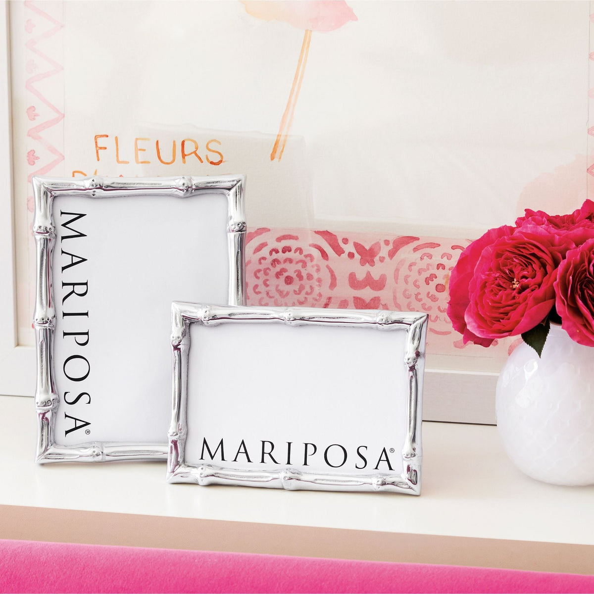 Mariposa Bamboo 4x6 Frame - Silver