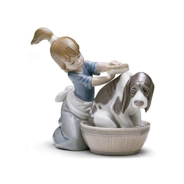 Load image into Gallery viewer, Lladro Bashful Bather Dog Figurine
