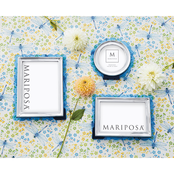 Load image into Gallery viewer, Mariposa Light Blue Acrylic Scallop Round Frame